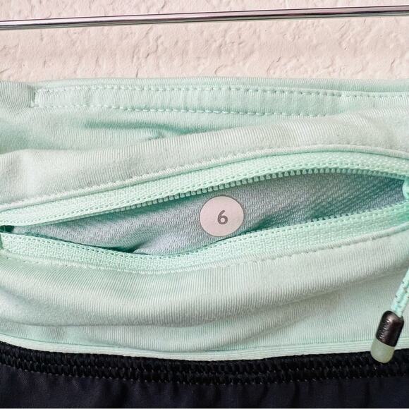 Lululemon Run Speed Short 4-way Stretch Black Fresh Teal mint green - Picture 4 of 11